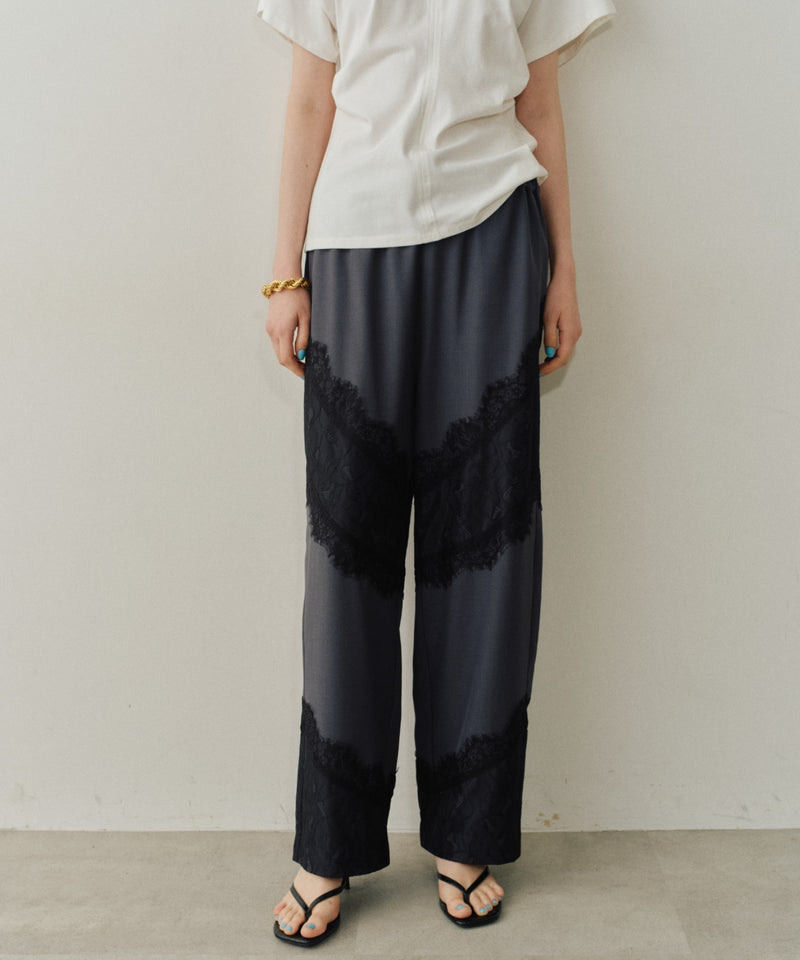 【yae】Lace design slacks / レースデザインスラックス