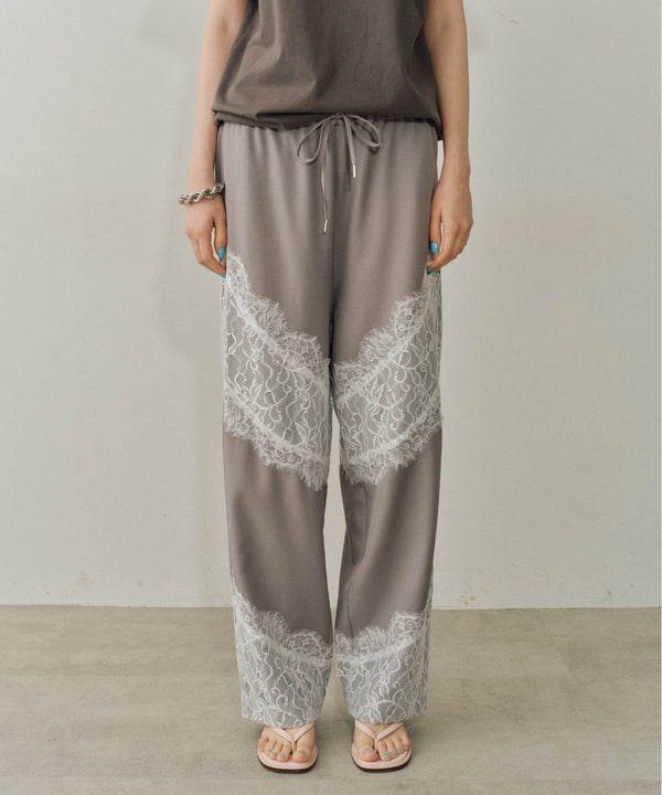 【yae】Lace design slacks / レースデザインスラックス