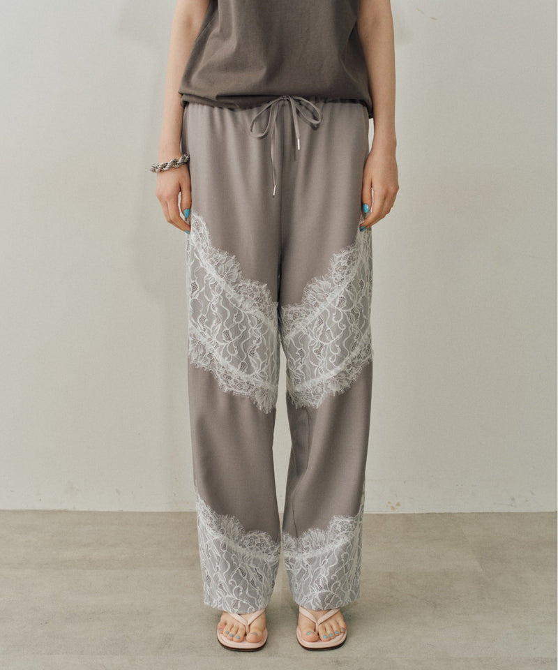【yae】Lace design slacks / レースデザインスラックス
