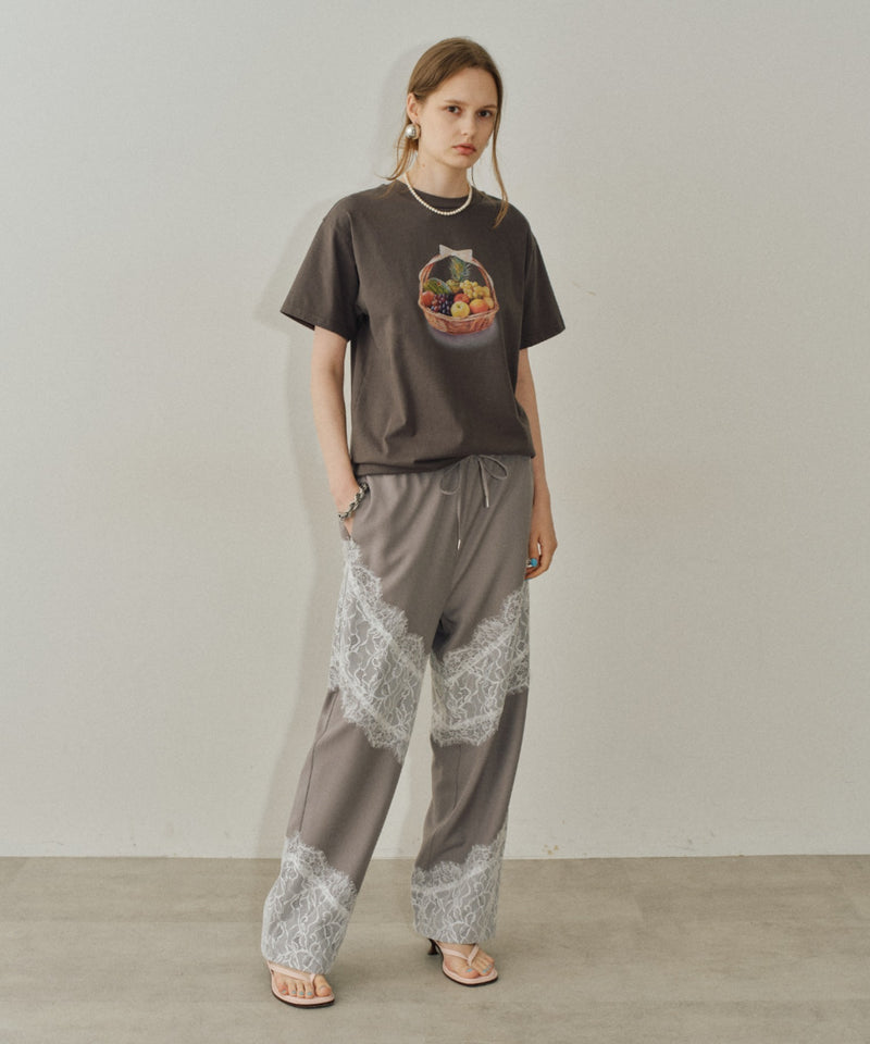 【yae】Lace design slacks / レースデザインスラックス