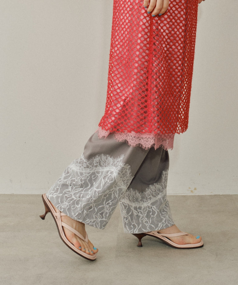 【yae】Lace design slacks / レースデザインスラックス
