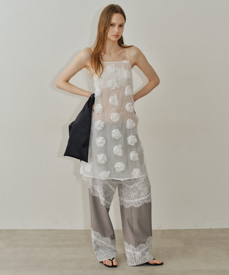 【yae】Lace design slacks / レースデザインスラックス