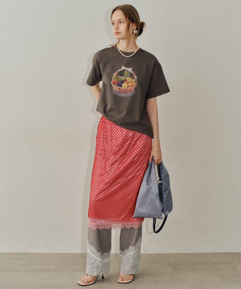 【yae】Lace design slacks / レースデザインスラックス