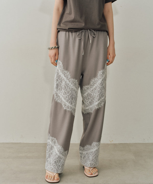 【yae】Lace design slacks / レースデザインスラックス