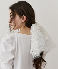 【予約開始待ち】モチーフレース×チュールBIGシュシュ