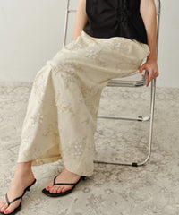 【yae】	Flower embroidery skirt / フラワーエンブロイダリースカート