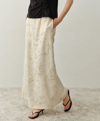 【yae】	Flower embroidery skirt / フラワーエンブロイダリースカート