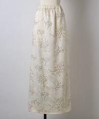【yae】	Flower embroidery skirt / フラワーエンブロイダリースカート