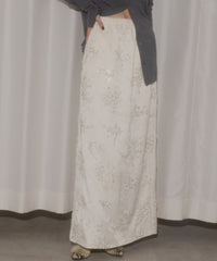 【yae】	Flower embroidery skirt / フラワーエンブロイダリースカート
