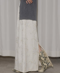 【yae】	Flower embroidery skirt / フラワーエンブロイダリースカート