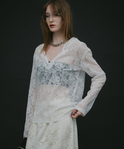 【yae】lace hoodie / レースフーディー