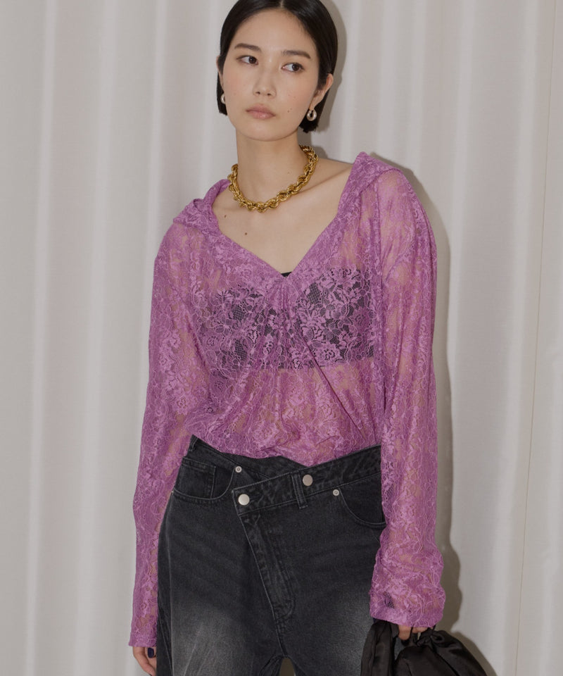 【yae】lace hoodie / レースフーディー