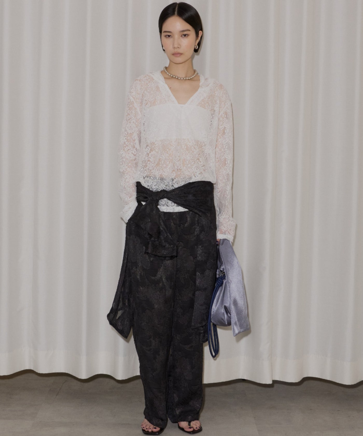 yae○Lace design slacks / レースデザインスラックス yae