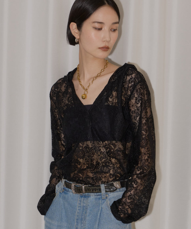 【yae】lace hoodie / レースフーディー
