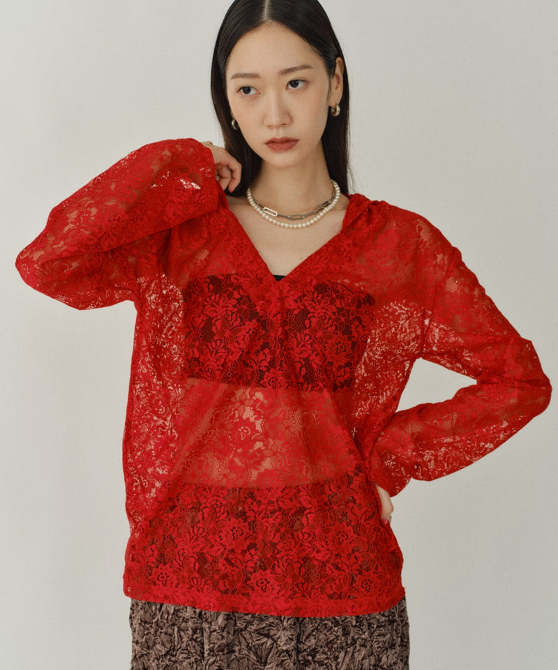 【yae】lace hoodie / レースフーディー