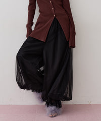 【一部カラー予約】【J1U by LA BELLE ETUDE】裾レースチュールバルーンパンツ