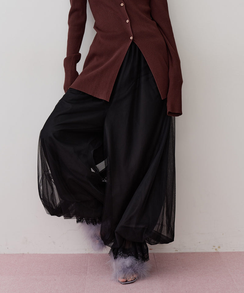 【一部カラー予約】【J1U by LA BELLE ETUDE】裾レースチュールバルーンパンツ