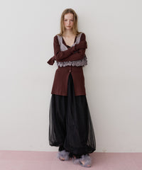 【一部カラー予約】【J1U by LA BELLE ETUDE】裾レースチュールバルーンパンツ