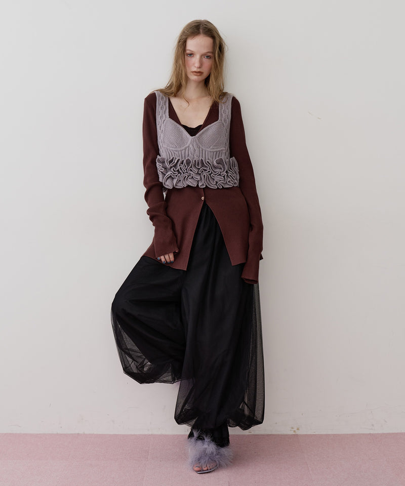 【一部カラー予約】【J1U by LA BELLE ETUDE】裾レースチュールバルーンパンツ