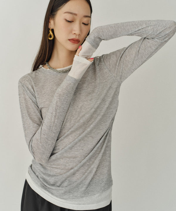 【yae】Sheer layering long T-shirts / シアーレアリングロングTシャツ
