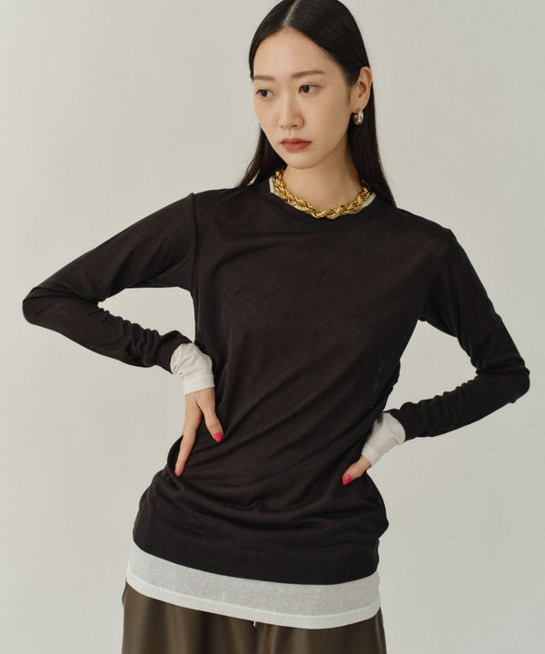 【yae】Sheer layering long T-shirts / シアーレアリングロングTシャツ
