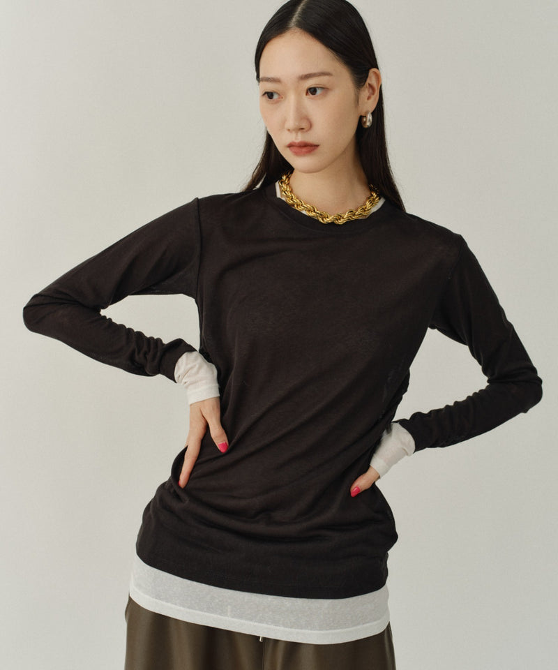 【yae】Sheer layering long T-shirts / シアーレアリングロングTシャツ