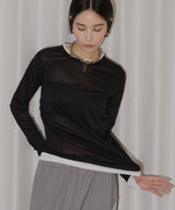 【yae】Sheer layering long T-shirts / シアーレアリングロングTシャツ