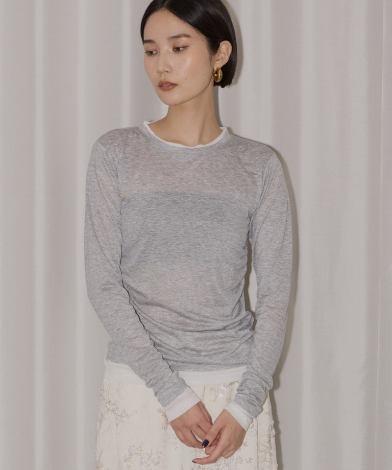 【yae】Sheer layering long T-shirts / シアーレアリングロングTシャツ