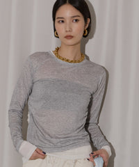 【yae】Sheer layering long T-shirts / シアーレアリングロングTシャツ