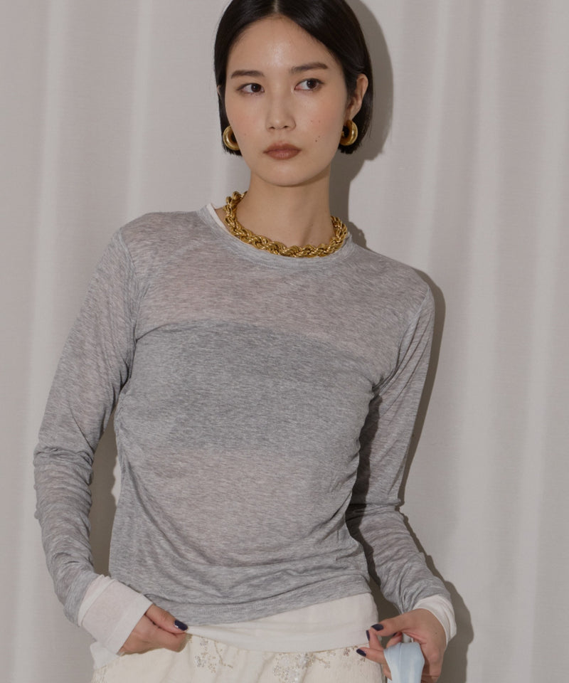 【yae】Sheer layering long T-shirts / シアーレアリングロングTシャツ