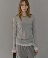 【yae】Sheer layering long T-shirts / シアーレアリングロングTシャツ