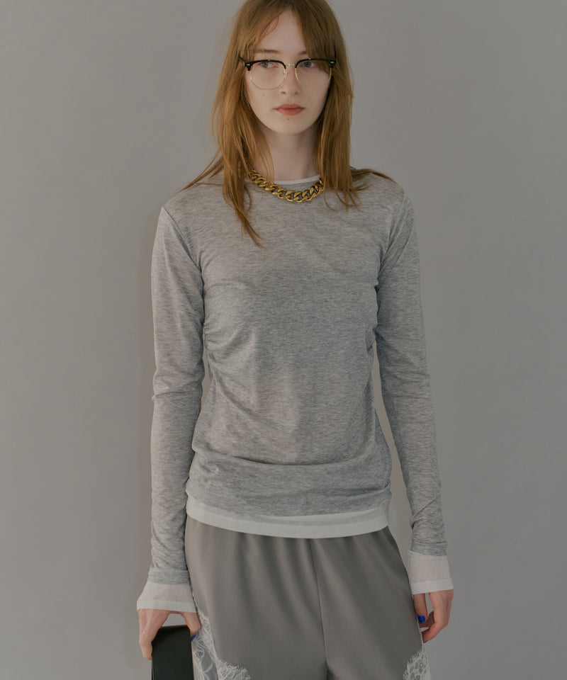 【yae】Sheer layering long T-shirts / シアーレアリングロングTシャツ