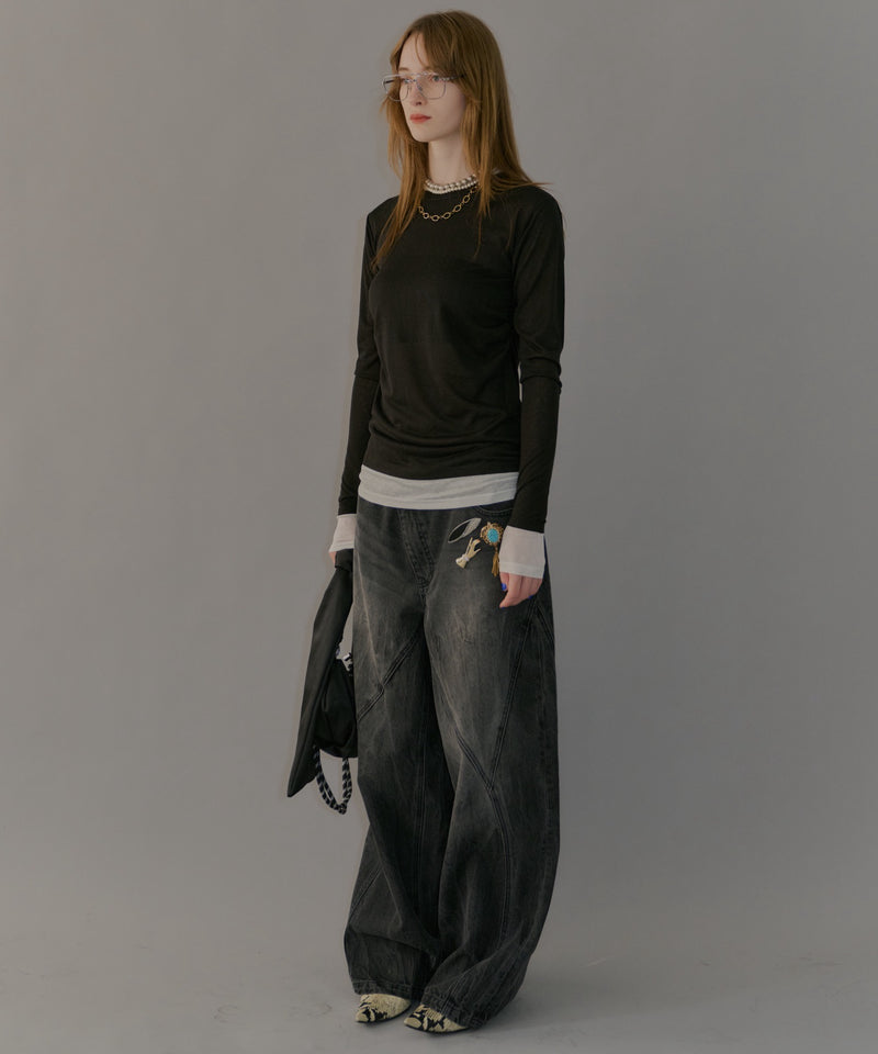 【yae】Sheer layering long T-shirts / シアーレアリングロングTシャツ