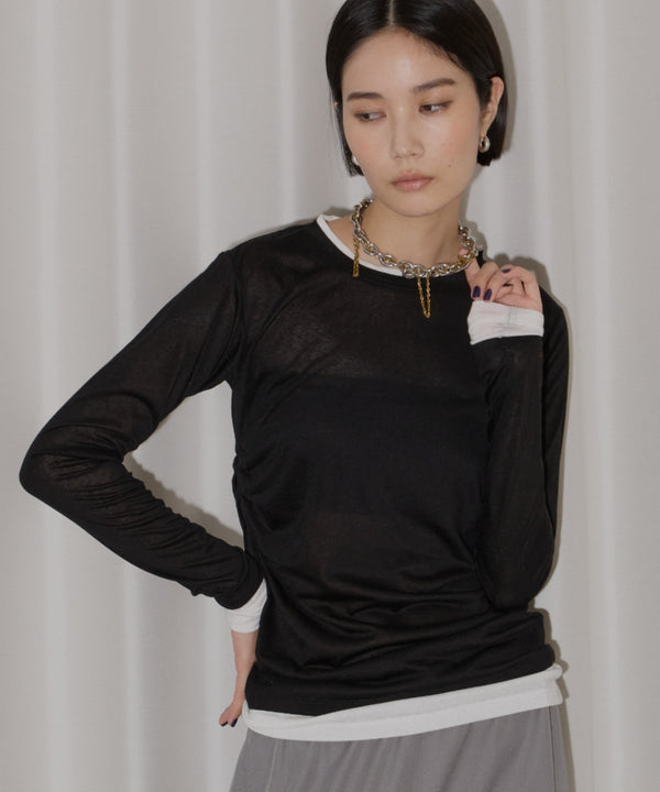 【yae】Sheer layering long T-shirts / シアーレアリングロングTシャツ