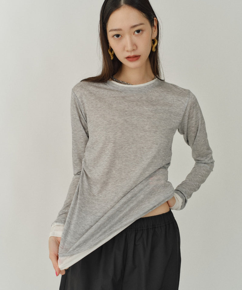 【yae】Sheer layering long T-shirts / シアーレアリングロングTシャツ