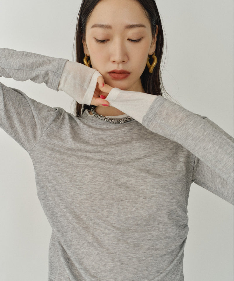 【yae】Sheer layering long T-shirts / シアーレアリングロングTシャツ