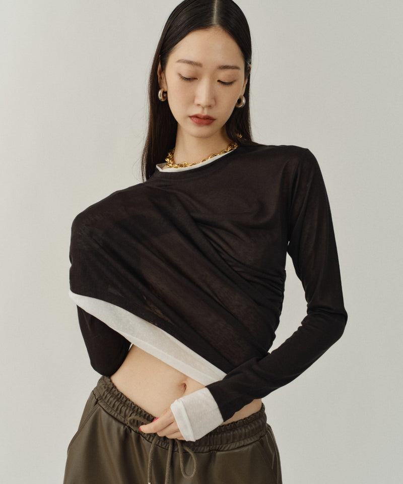 【yae】Sheer layering long T-shirts / シアーレアリングロングTシャツ