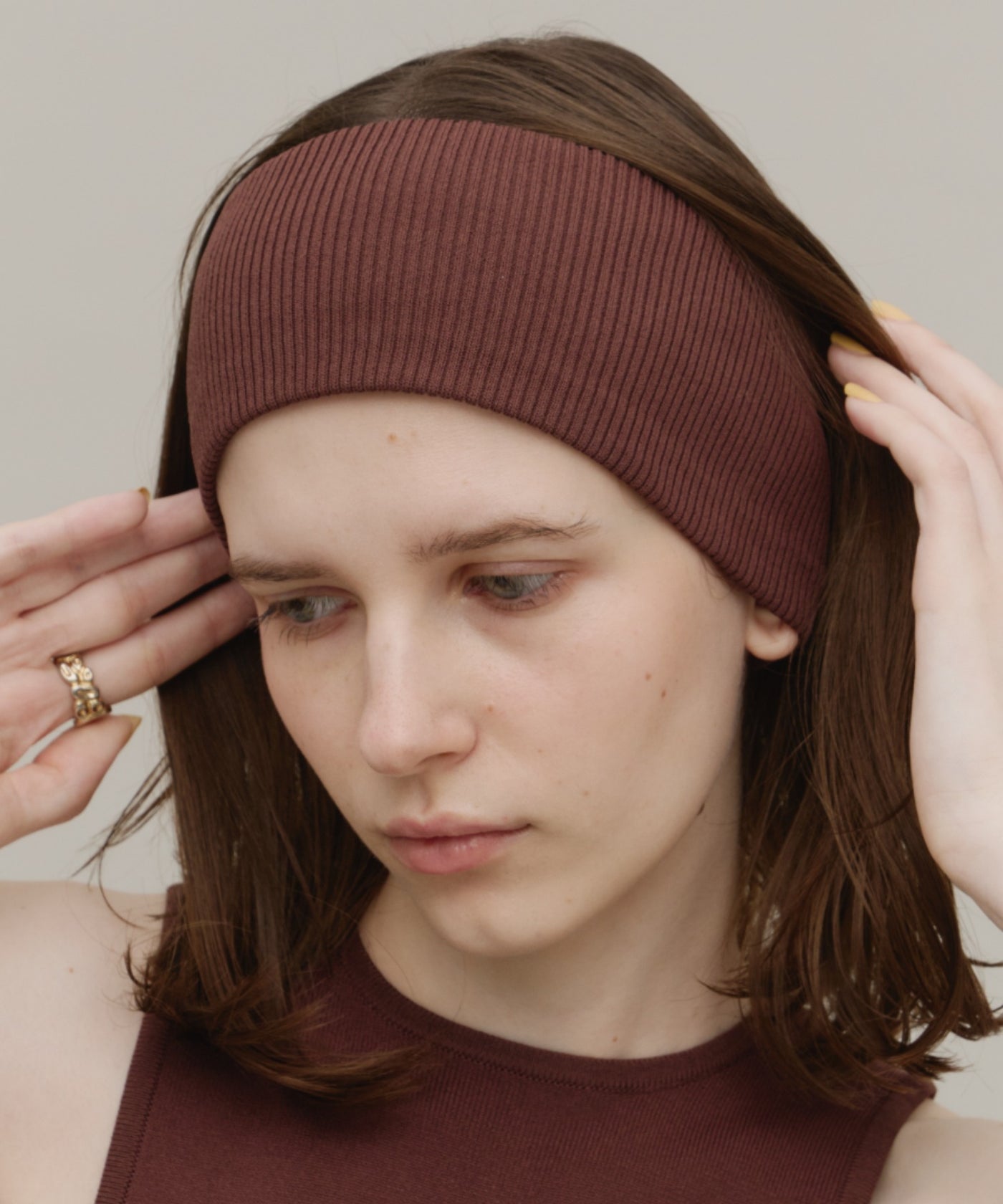 【新品未使用】 kinema knit hair band 【ブラウン】 room153】フィットリブヘアバンド – LA BELLE ETUDE online store