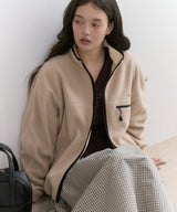 【GIUNON】drawstring fleece zipup jacket / ドロストフリースジップアップジャケット