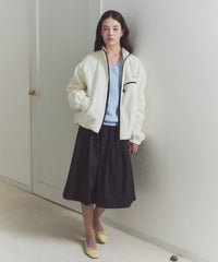 【GIUNON】drawstring fleece zipup jacket / ドロストフリースジップアップジャケット