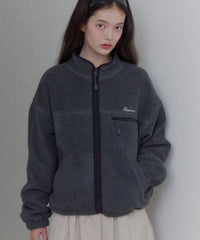 【GIUNON】drawstring fleece zipup jacket / ドロストフリースジップアップジャケット