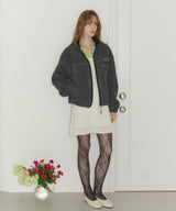 【GIUNON】drawstring fleece zipup jacket / ドロストフリースジップアップジャケット