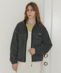 【GIUNON】drawstring fleece zipup jacket / ドロストフリースジップアップジャケット