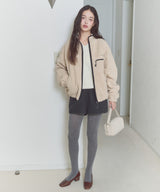 【GIUNON】drawstring fleece zipup jacket / ドロストフリースジップアップジャケット