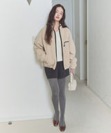 【GIUNON】drawstring fleece zipup jacket / ドロストフリースジップアップジャケット
