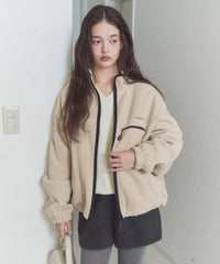 【GIUNON】drawstring fleece zipup jacket / ドロストフリースジップアップジャケット