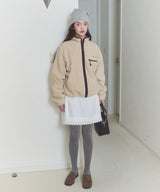 【GIUNON】drawstring fleece zipup jacket / ドロストフリースジップアップジャケット