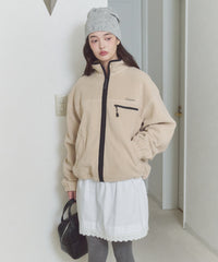 【GIUNON】drawstring fleece zipup jacket / ドロストフリースジップアップジャケット