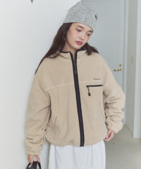【GIUNON】drawstring fleece zipup jacket / ドロストフリースジップアップジャケット