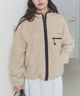 【GIUNON】drawstring fleece zipup jacket / ドロストフリースジップアップジャケット